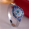 Wish full diamond gradual change blue devil's eye ring simple personality niche ring
