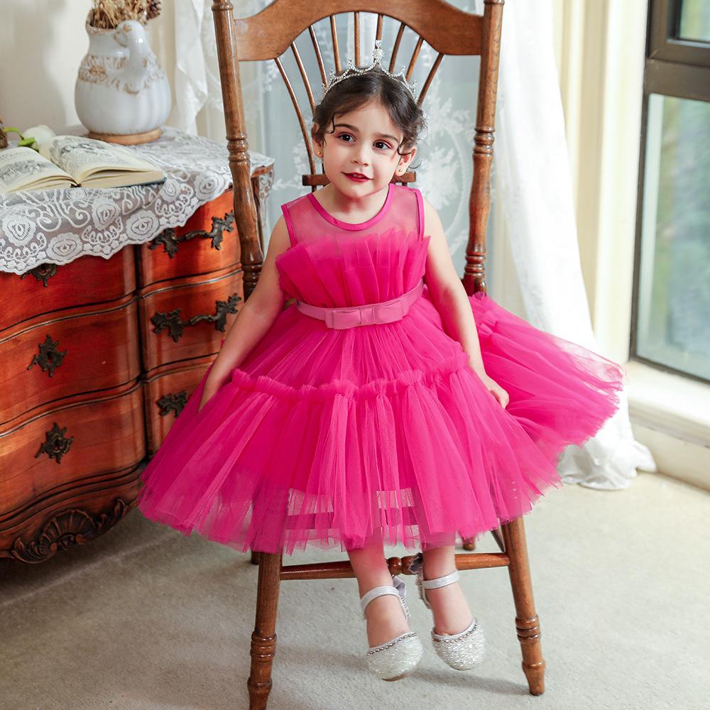 Blush Pink Blossom Party Short Frock | Party Wear Kids Dress for Girls main image 0