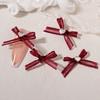 2Pcs Nail Ornaments Love-Heart Design Vivid Color Non-Fading Stylish Wide Application Show Charm Gauze Bow-knot