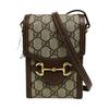 [Pre-Owned] Horsebit 1955 Logo Canvas And Leather Phone Bag - Excellent #16FX0WX