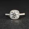 S925 Sterling Silver 1 Carat VVS1 Moissanite Princess Cut Ring for Women with Inscription