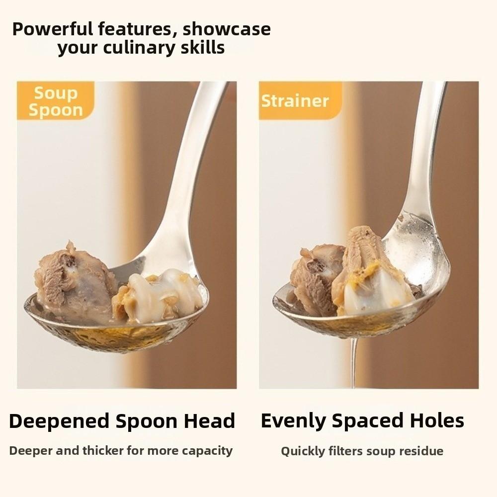 Stainless Steel Hot Pot Spoon High Temperature Resistance Slotted Spoon Soup Ladle  Kitchen