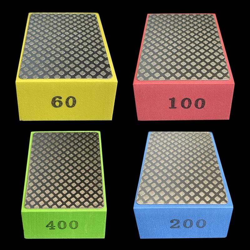 Diamond Hand Polishing Pad for Wood Metal Glass Tiles Ceramic Grinding 90x55mm Grit 60/100/200/400# Durable Abrasive Pad