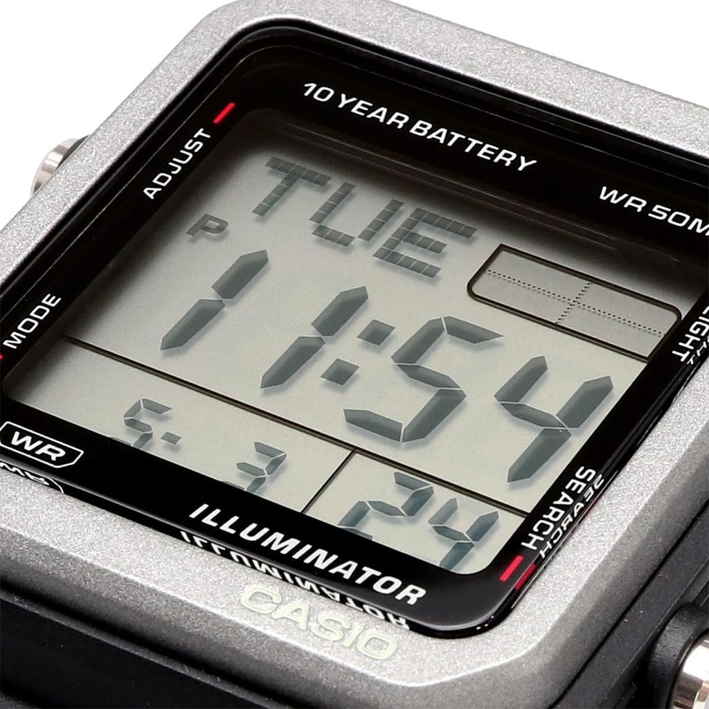 CASIO Digital Watch World Time Unisex Black W-221H-1AV