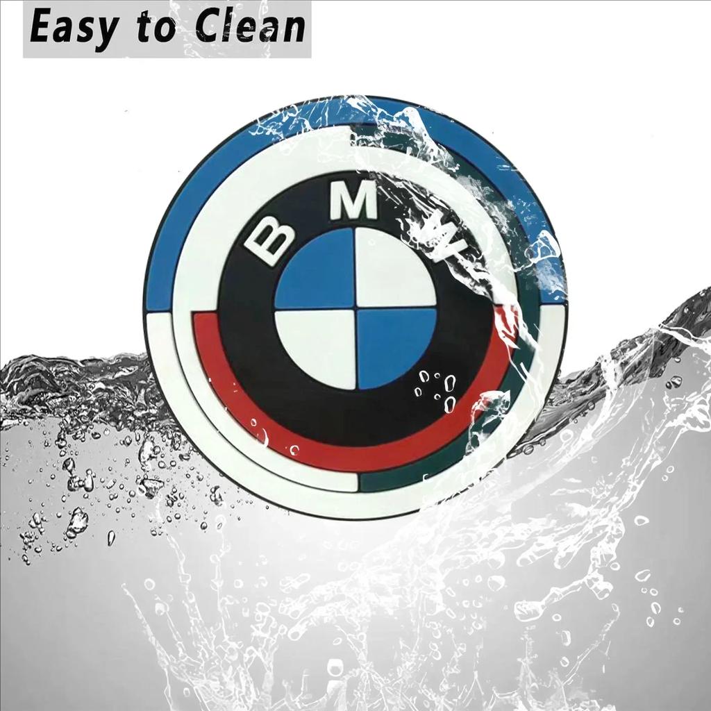 KXUOB1 Car Sticker 2/4Pcs Car Coasters Silicone Anti-Slip Water Cup Mat Drink Pad For BMW 1 3 4 5 7 Series X3 X5 X7 G30 G32 G01 G02 G05