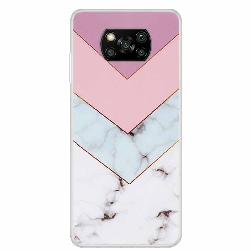 For Poco X3 Pro Case X3 NFC 6.67" Clear Marble Soft TPU Silicone Back Case for Xiaomi Poco X3 NFC Phone Covers Shockproof Fundas