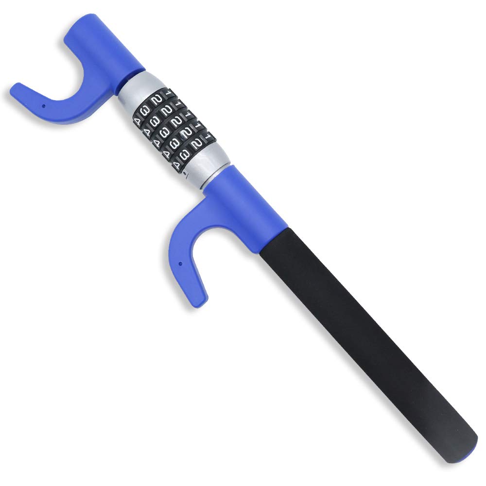 LDEKAY Steering Wheel Car Steering Dial with Security Plate Lock, Anti-Theft, Lock, Self-Defense, Type, (Blue) HL-BL01