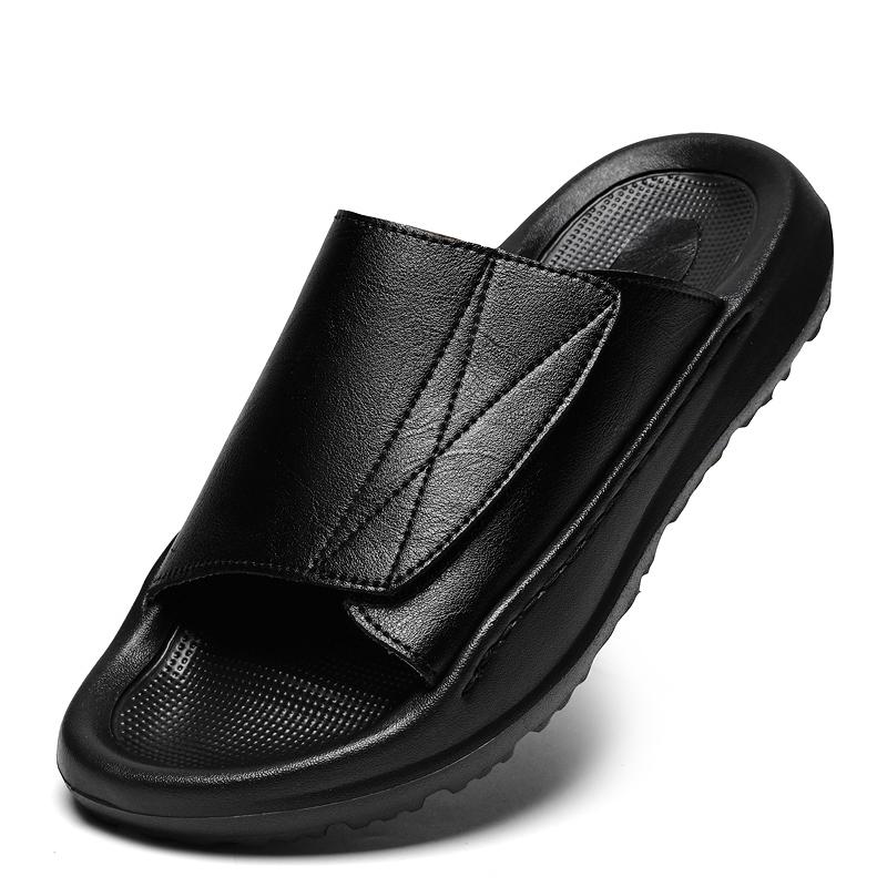 

2026 Men s Fashion Slides Sandals Casual Slippers for Man Summer Flip Flops Non-Slip Lightweight Leather Outdoor Beach Shoes 38