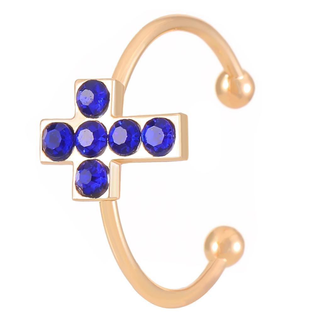 Einfacher Kreuz Strassring für Damen Verstellbar Galvanisiert Klassisch Beliebt Modeschmuck Großhandel