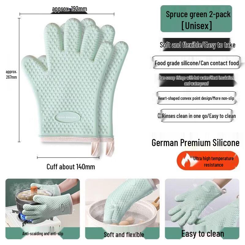 ZISIZ Shark Silicone Heat-Resistant Anti-Scald Gloves