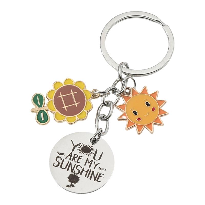 Premium Stainless Steel Key Rings With Stylish Sun Symbol Rustproof Key Holder Ideal For Individualized Gifts 1