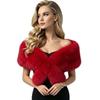 Multicolor Faux Fur Shawl Thick Bridal Stole Fashionable Winter Fur Wrap  Evening Party