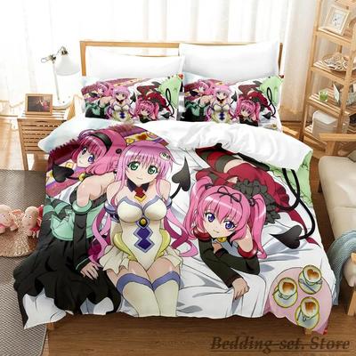 Comfortable Anime Print Bedding Set With Duvet Cover And Pillowcases Single Twin Full Queen King Sizes For Adults And Kids