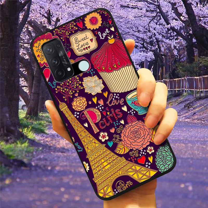 For OPPO Reno 5A 3A 7A Case 3D Relief Cartoon Silicone Back Cover for Oppo Reno7 A Reno3A Reno5A Cases Emboss Soft Cute A54 5G