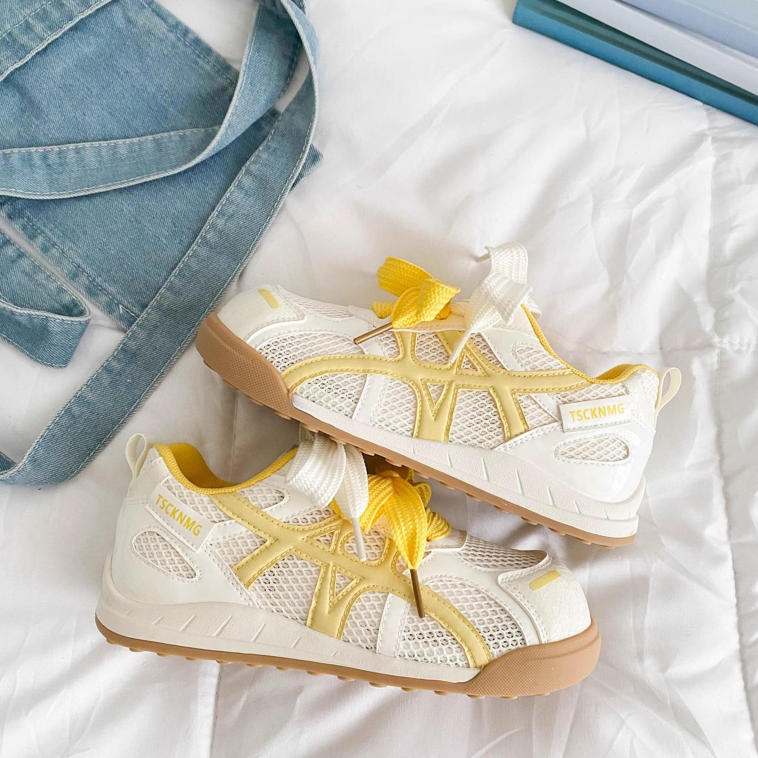 

Mesh platform white shoes women s popular summer breathable 2025 new versatile net shoes niche casual sports board shoes 35