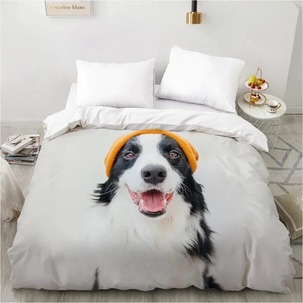 Animal Lie Down Dog Pet Bedding Set Boys Girls Twin Queen Size Duvet Cover Pillowcase Bed Adult Fashion Home Textileextile
