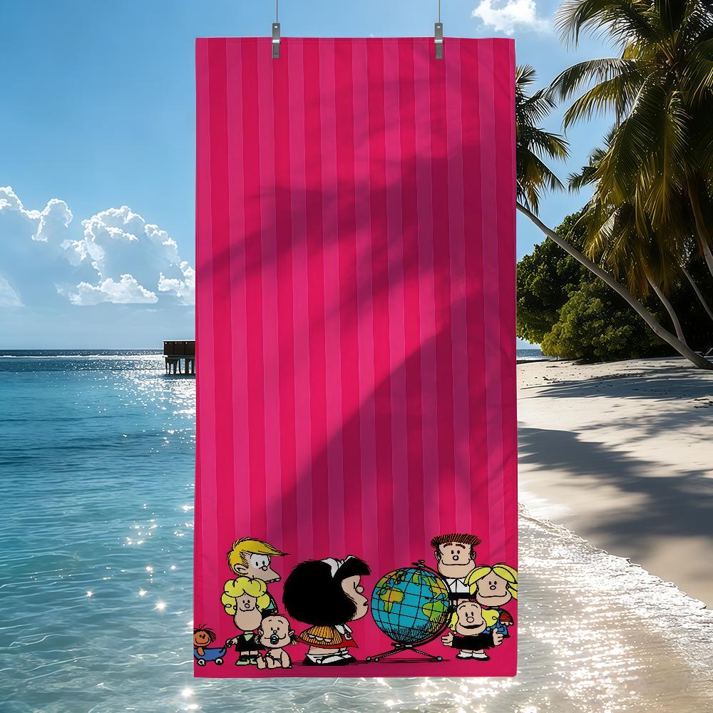 Asciugamano M-Mafalda Cartone Animato Carino Asciugatura Rapida Asciugamani da Spiaggia Sono Adatti Per Piscine Campeggio Yoga e Palestra