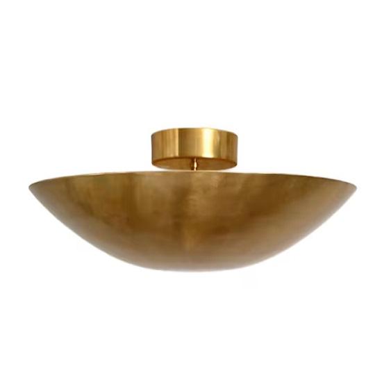 Mid Century 6 Light Sputnik Chandelier | Raw Brass Flushmount Modern Ceiling Pendant Fixture
