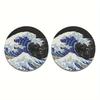 2pcs Big Wave Water Absorption Cup Cushioning Car Interior Design Accessories, Water Cup Coaster for Car Vehicle and Home Desktop