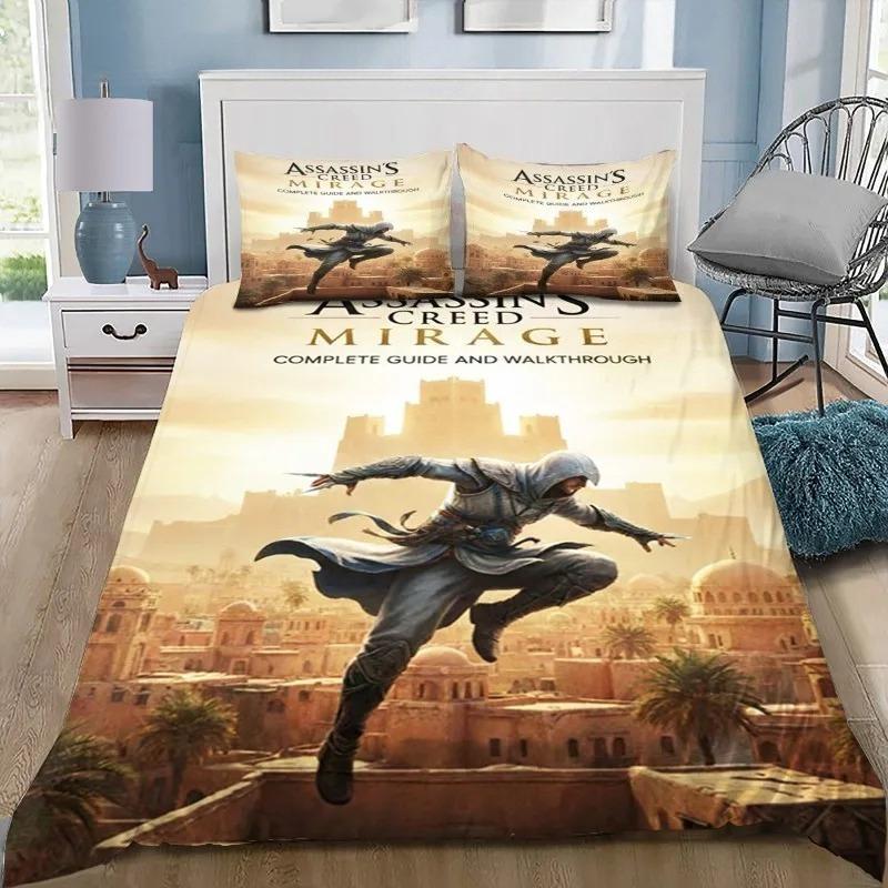 Game A-Assassin S C-Creed Art Bedding Set Gamer Duvet Cover Set Adult boys Bedroom Single Double King Size Comforter Boys
