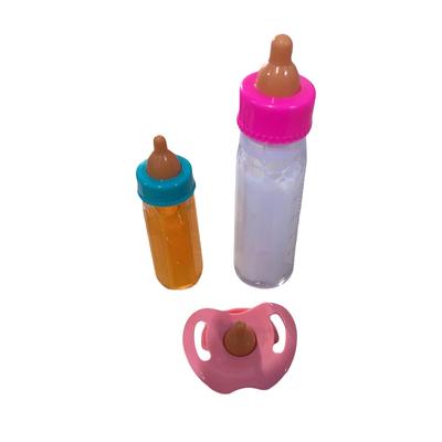 3dílná sada dětských doplňků, včetně chybějících lahví na mléko a džus, dudlíků, sady na krmení panenky, hračkových kojeneckých lahví 10 ml