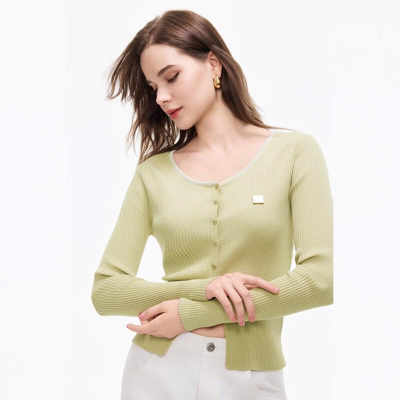 Women's Slim-Fit Round Neck Knitted Cardigan