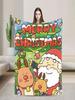 Super Warm Flannel Blanket for Kids and Adults  Airplane Travel Christmas Santa Claus Design Home Bedding Throw Decorative Bed C