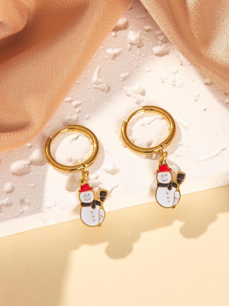 High-End Versatile Christmas Earrings: Stainless Steel Studs, Ear Clips, and Dangle Jewelry