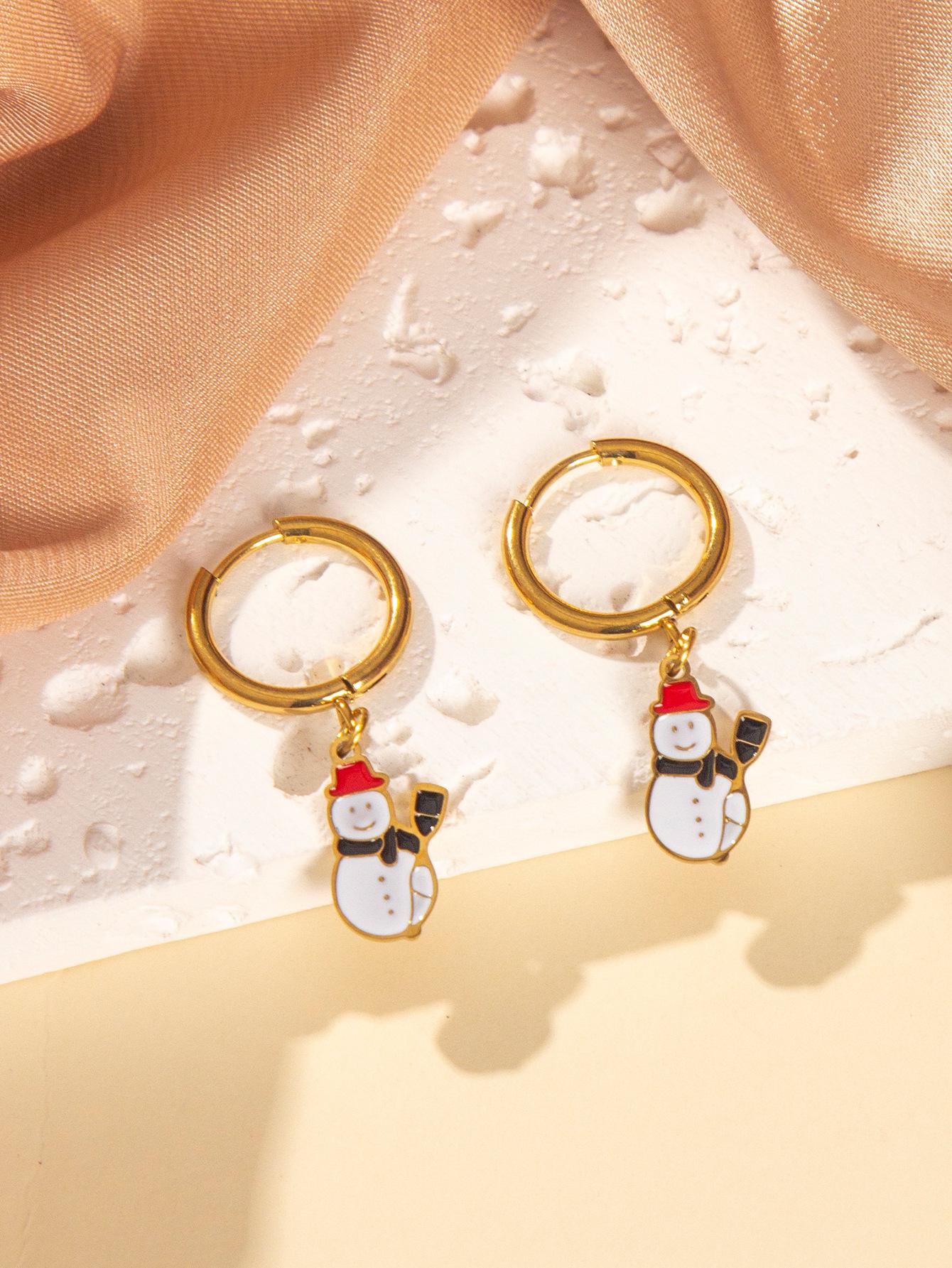 Высококачественные серьги из нержавеющей стали рождественской серии - Универсальный подарок и украшение