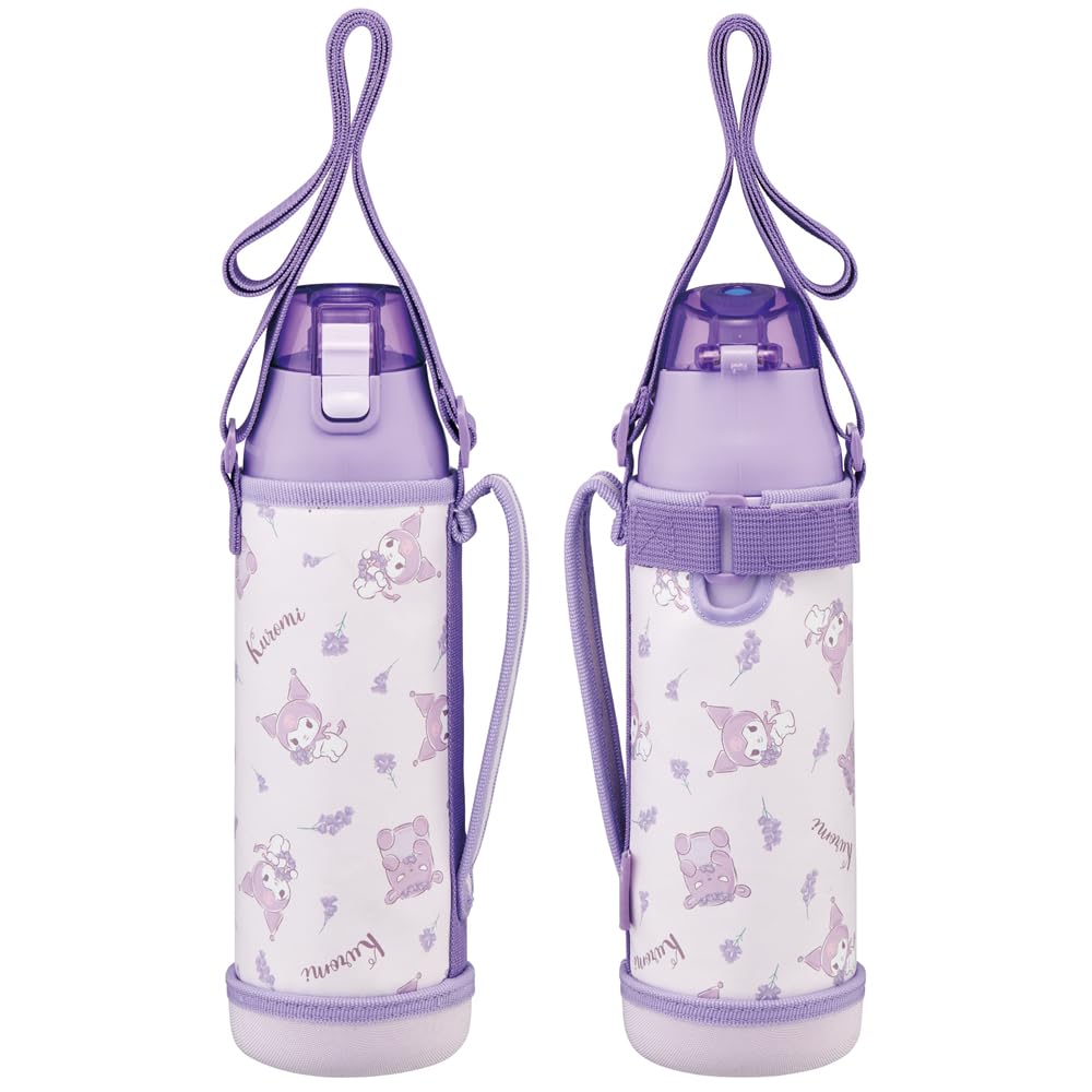 Bouteille d'eau potable Skater Sports Bottle Direct 990 ml avec couvercle de bouteille Couronne de fleurs Kuromi Sanrio KSDC10S-A