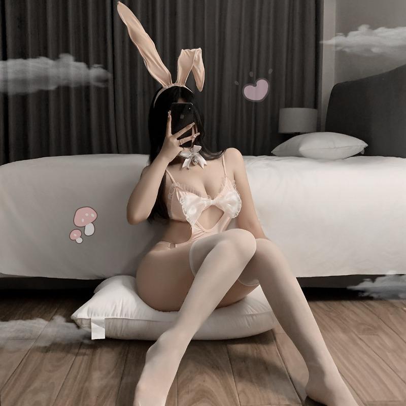 Erotic lingerie os bunny uniform seduction rabbit ears sexy seduction bow sweet cosplay woman