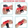 Pasek na nadgarstek do Switcha do Zumba Burn It Up Nintendo Switch Swith Model OLED Regulowany gumowy pasek 2 sztuki Just-Dance i Joy-Cons Czerwony/Niebieski