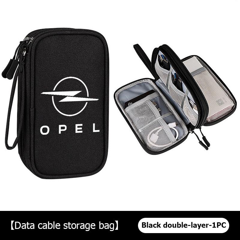 For Opel Portable Car Digital Storage Bag Data Cable Protector Cover Waterproof Tool Bags Corsa D Astra G H J K F Mokka C Zafira BX8