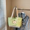 Cute Cartoon Apple Shoulder Bag Female Niche Design Casual Tote Bag Commuter Polka Dot Make-up Bag