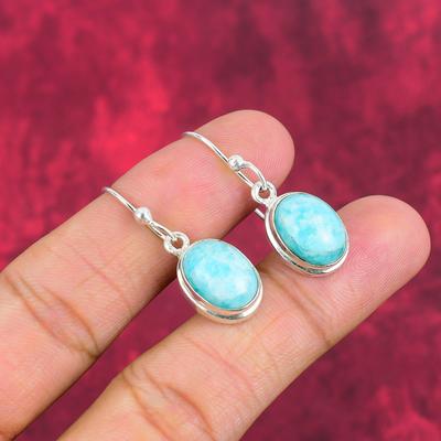 Amazonite Earrings, 925 Solid Sterling Silver Earrings Handmade Gemstone Jewelry, Gifts For Wife Brand New Earrings