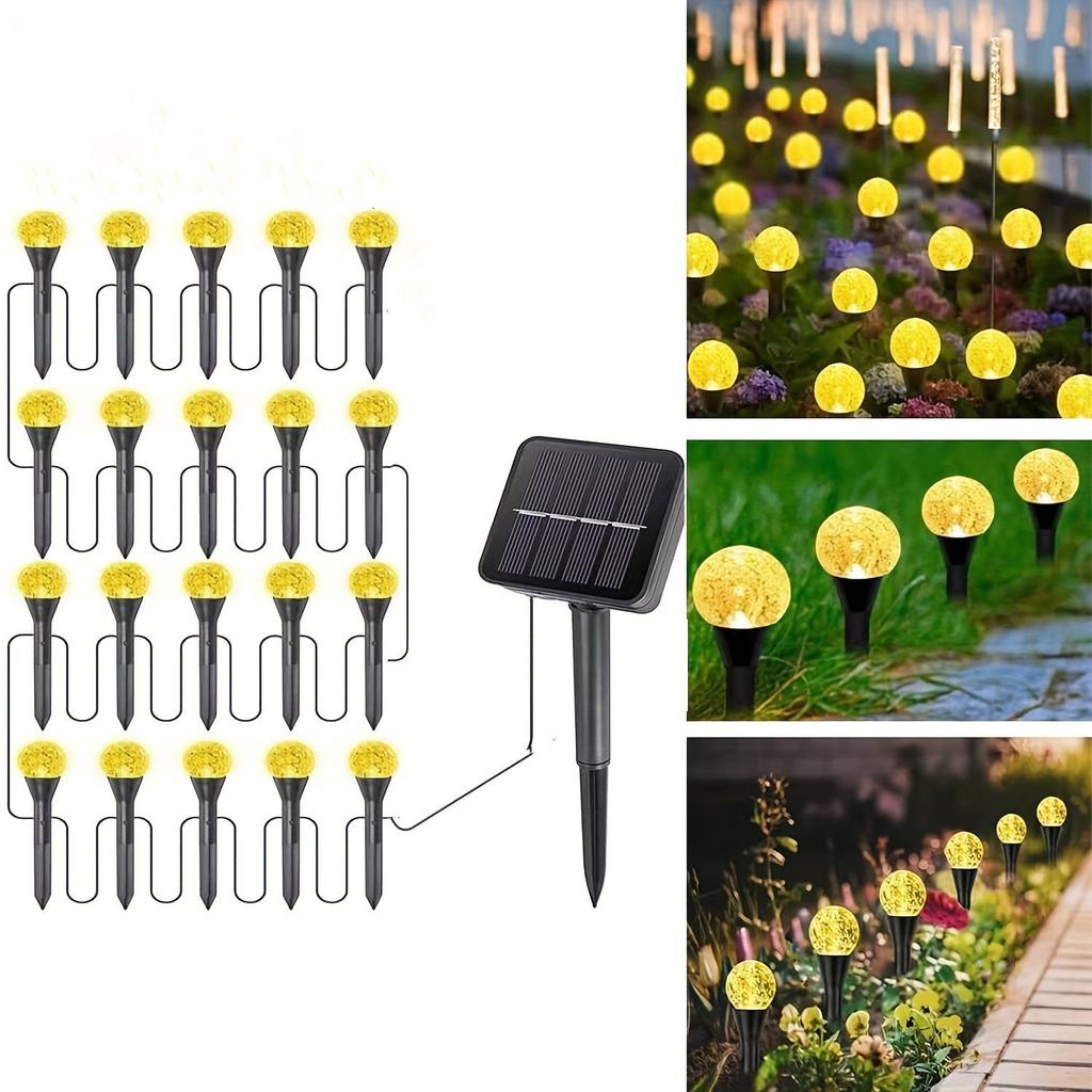 Solar Crystal Ball String Lights IP65 Waterproof 8 Modes RGB Outdoor Garden Wedding Party Decoration Garland Fairy Light