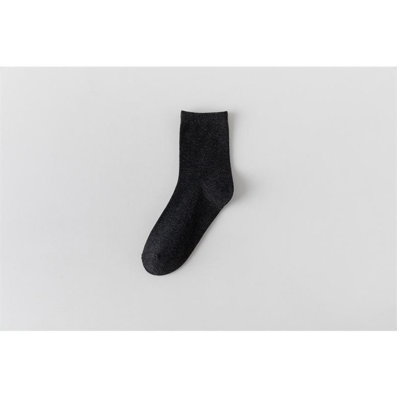 Мужские весенне-осенние новые ретро однотонные гольфы 1 pair чёрный