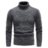 Men's Autumn Winter Plus Velvet Thick High Neck Sweater: European American Fashion Long Sleeve Warm Knitwear Pullover.