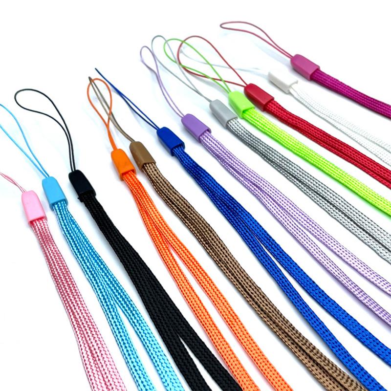 100Pcs Long Neck Hanging Rope Fine Lanyard Safety Rope For Keys ID Card Holder Phone Camera  of Simple Colored Keychain