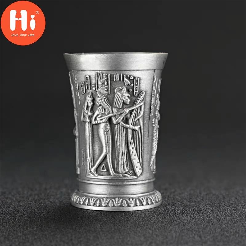 Hi Metal Egyptské sklenice na víno Slitina zinku Koktejlový panák Hrnek na koktejl Starověký Egypt Hrnek na víno Bar Nádobí Craft