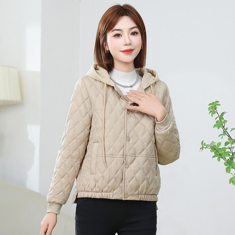 

Rhombus Jacket Fashion Winter Clothing Casual Skinny Short Hooded Warm Jacket 3XL-132-75 kg