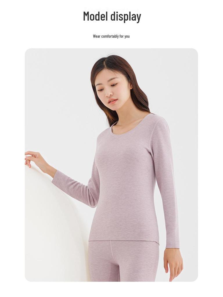 Women's Winter Velvet Silk Thermal Tops - Seamless, Thickened Cashmere for Autumn Warmth