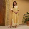Bikini Cover Up Dress V-Neck Short Sleeve Loose Fit Robe Beach Sun Top Ethnic Style Pattern Side Slit Long Beach Dress
