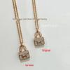 Women's 18K Rose Gold H Letter Diamond Clavicle Necklace - Light Luxury Niche Design