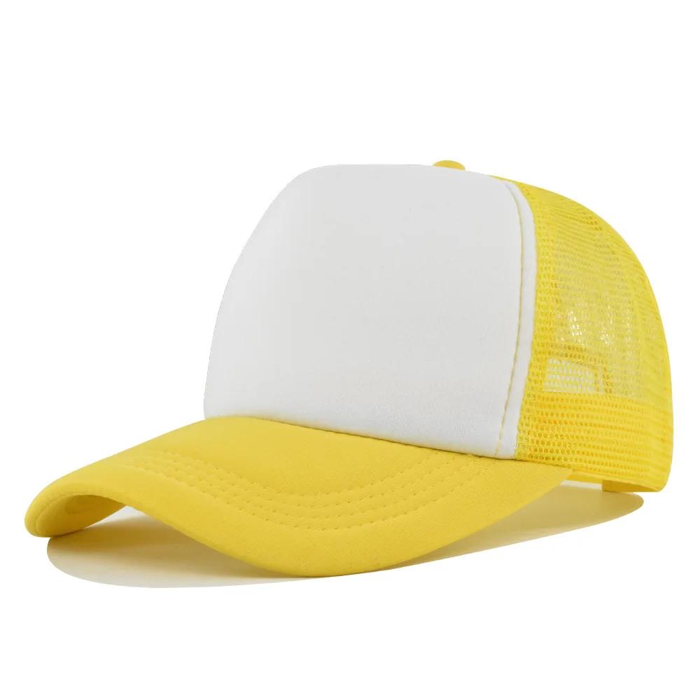 Solid Unisex Cheaper 5 Panel Trucker Hat For Adult Summer Net Baseball Cap Men Women Blank Mesh Tentacle Sun Hat Visor