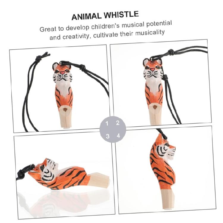 Outdoor Family Entertainment Wood Carved Whistle Necklace for Children Choker