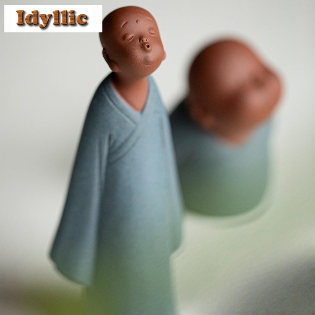 Purple Clay Little Monk Tea Pet Ze Tea Sculpture Tea Figurine Play Toys Tea Statue Ornaments Can Be Raised Supplies Collection