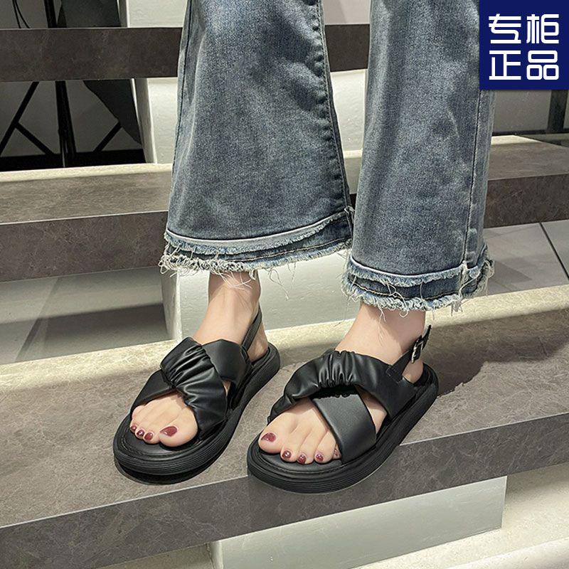 Soft-soled Sandals Women's New Summer Non-slip Casual Versatile Flat-bottomed Beach with Roman Shoes