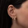 Trendy Gold Color Sparkling Zircon Huggie Stud Earrings for Women Hip-hop Punk Stackable Hoop Earrings Party Daily Wear Jewelry