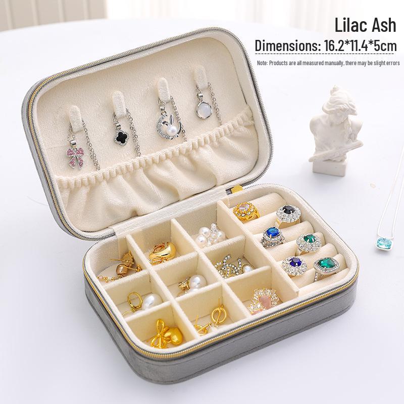 Vintage Samt Oval Schmuckaufbewahrungsbox mit Reißverschluss - Mini Tragbare High-End Verpackung